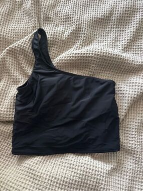 One-Shoulder Black Women's Bikini Top